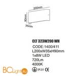 Настенный светильник Crystal Lux CLT 323W200 WH - Схема