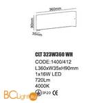 Настенный светильник Crystal Lux CLT 323W360 WH - Схема