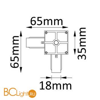 Коннектор шинопровода Crystal lux CLT 0.211 02 WH L-образный белый - Схема