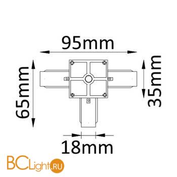 Коннектор 1-фазного шинопровода Crystal lux CLT 0.211 03 WH Т-образный белый - Схема
