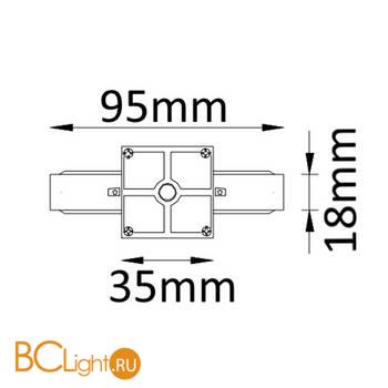 Коннектор шинопровода Crystal lux CLT 0.211 01 WH 1-фазный прямой белый - Схема