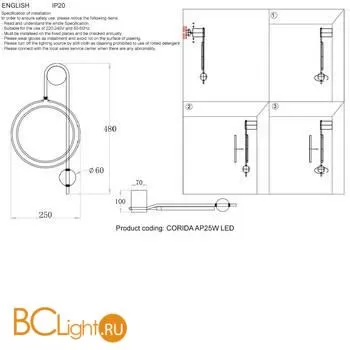 Бра Crystal lux Corida CORIDA AP25W LED BLACK/GOLD - Фото 5