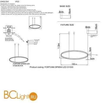 Подвесной светильник Crystal lux FORTUNA SP88W LED GOLD - Фото 1
