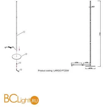 Напольный светильник Crystal lux Largo LARGO PT25W GOLD - Фото 3