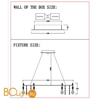 Подвесной светильник Crystal lux LIRICA SP10 D610 CHROME - Схема