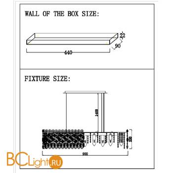Подвесной светильник Crystal lux LIRICA SP13 L930 CHROME - Схема