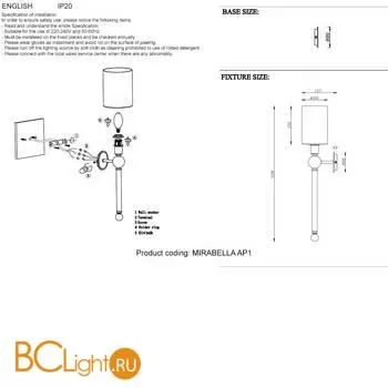 Бра Crystal lux Mirabella MIRABELLA AP1 GOLD/WHITE - Фото 5