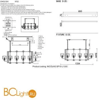 Люстра Crystal lux Nicolas NICOLAS SP10 L1300 GOLD/WHITE - Фото 2
