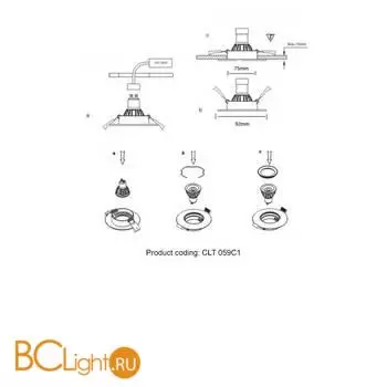 Встраиваемый светильник Crystal lux pulsar CLT 059C1 BL - Фото 4