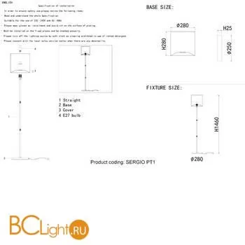 Торшер Crystal lux Sergio SERGIO PT1 GOLD - Фото 3