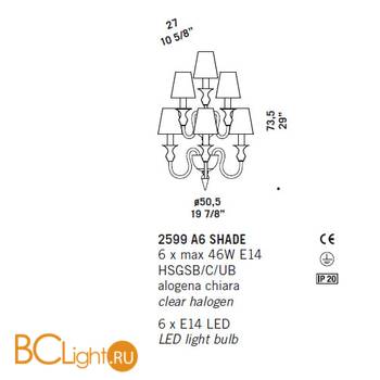 Бра De Majo 2599 A6 SHADE 025990A16 cristallo - Схема
