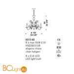 Люстра De Majo 6015 K8 060150K08 cristallo - Схема