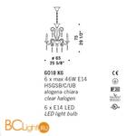Люстра De Majo 6018 K6 060180K06 cristallo - Схема