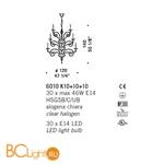 Люстра De Majo 6010 K10+10+10 060100K30 gold - Схема