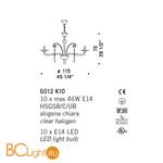 Люстра De Majo 6012 K10 060120K10 cristallo - Схема