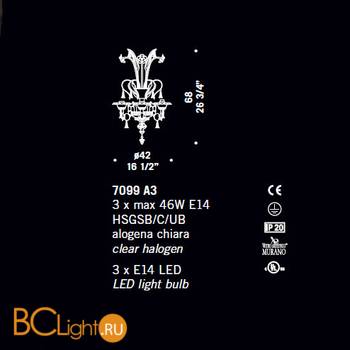 Бра De Majo 7099 A3 070990A30 - Схема