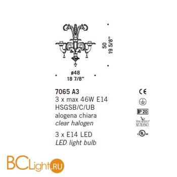 Бра De Majo 7065 A3 070650A03 - Схема
