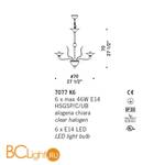 Люстра De Majo 7077 K6 070770K20 blue rim - Схема