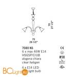Люстра De Majo 7080 K6 070800K20 cristallo - Схема