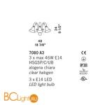 Бра De Majo 7080 A3 070800A30 cristallo - Схема