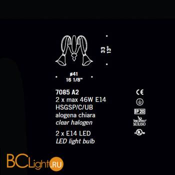 Бра De Majo 7085 A2 070850A20 cristallo - Схема