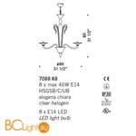 Люстра De Majo 7088 K8 070880K40 white - Схема