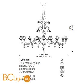 Люстра De Majo 7098 K16 070980K82 - Схема