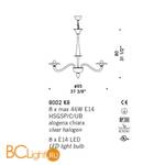 Люстра De Majo 8002 K8 080020K40 blue rim - Схема