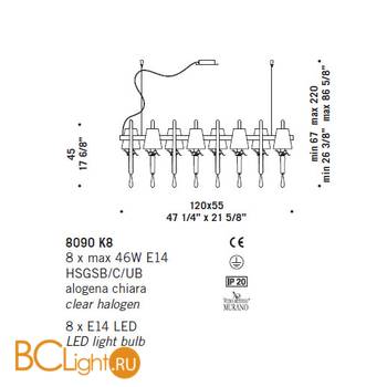 Люстра De Majo 8090 K8 080900K08 - Схема