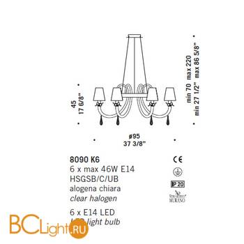 Люстра De Majo 8090 K6 080900K06 - Схема