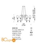 Люстра De Majo 8090 K6 080900K06 - Схема