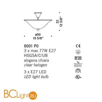 Потолочный светильник De Majo 9001 P0 090010P00 - Схема