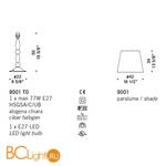 Настольная лампа De Majo 9001 T0 090010T00 + 5PARA0010 - Схема