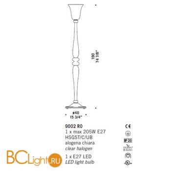 Торшер De Majo 9002 R0 090020R00 - Схема