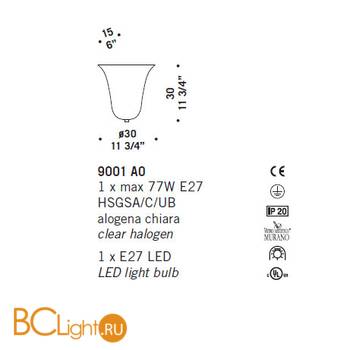 Настенный светильник De Majo 9001 A0 090010A00 - Схема