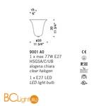 Настенный светильник De Majo 9001 A0 090010A00 - Схема