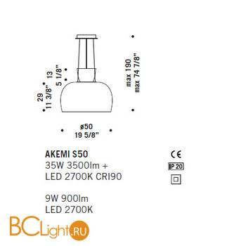 Подвесной светильник De Majo AKEMI S50 ED 0AKEM0S50 - Схема