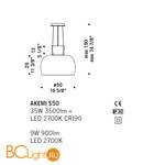 Подвесной светильник De Majo AKEMI S50 ED 0AKEM0S50 - Схема