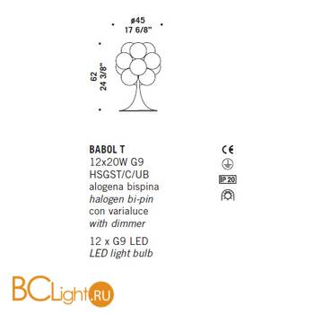 Настольная лампа De Majo BABOL T 0BABO0T00 - Схема