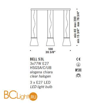 Подвесной светильник De Majo BELL S3L 0BELL0S33 - Схема