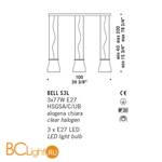 Подвесной светильник De Majo BELL S3L 0BELL0S33 - Схема