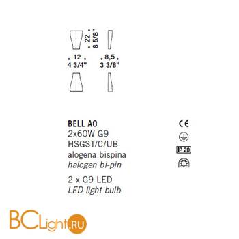 Настенный светильник De Majo BELL A0 0BELL0A00 - Схема
