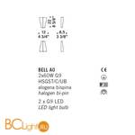 Настенный светильник De Majo BELL A0 0BELL0A00 - Схема