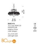 Люстра De Majo BRIDE K16 0BRIE0K17 - Схема