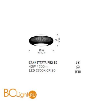 Потолочный светильник De Majo CANNETTATA P52 ED 0CANN0P53C - Схема