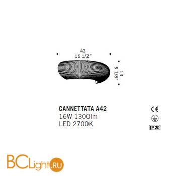 Настенный светильник De Majo CANNETTATA A42 0CANN0A43C - Схема