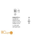 Настольная лампа De Majo CHARLOTTE L1 0CHAR0L10 - Схема