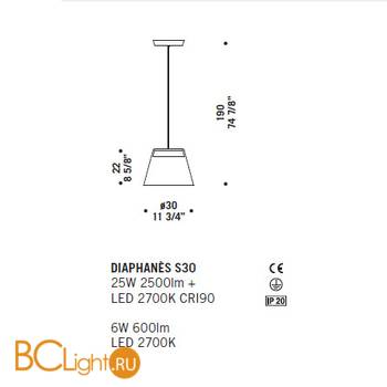 Подвесной светильник De Majo DIAPHANES S30 ED 0DIAP0S30 - Схема