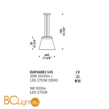 Подвесной светильник De Majo DIAPHANES S45 ED 0DIAP0S45 - Схема