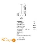 Подвесной светильник De Majo GEMMA S1 0GEMM0S-1 clear frosted+clear - Схема